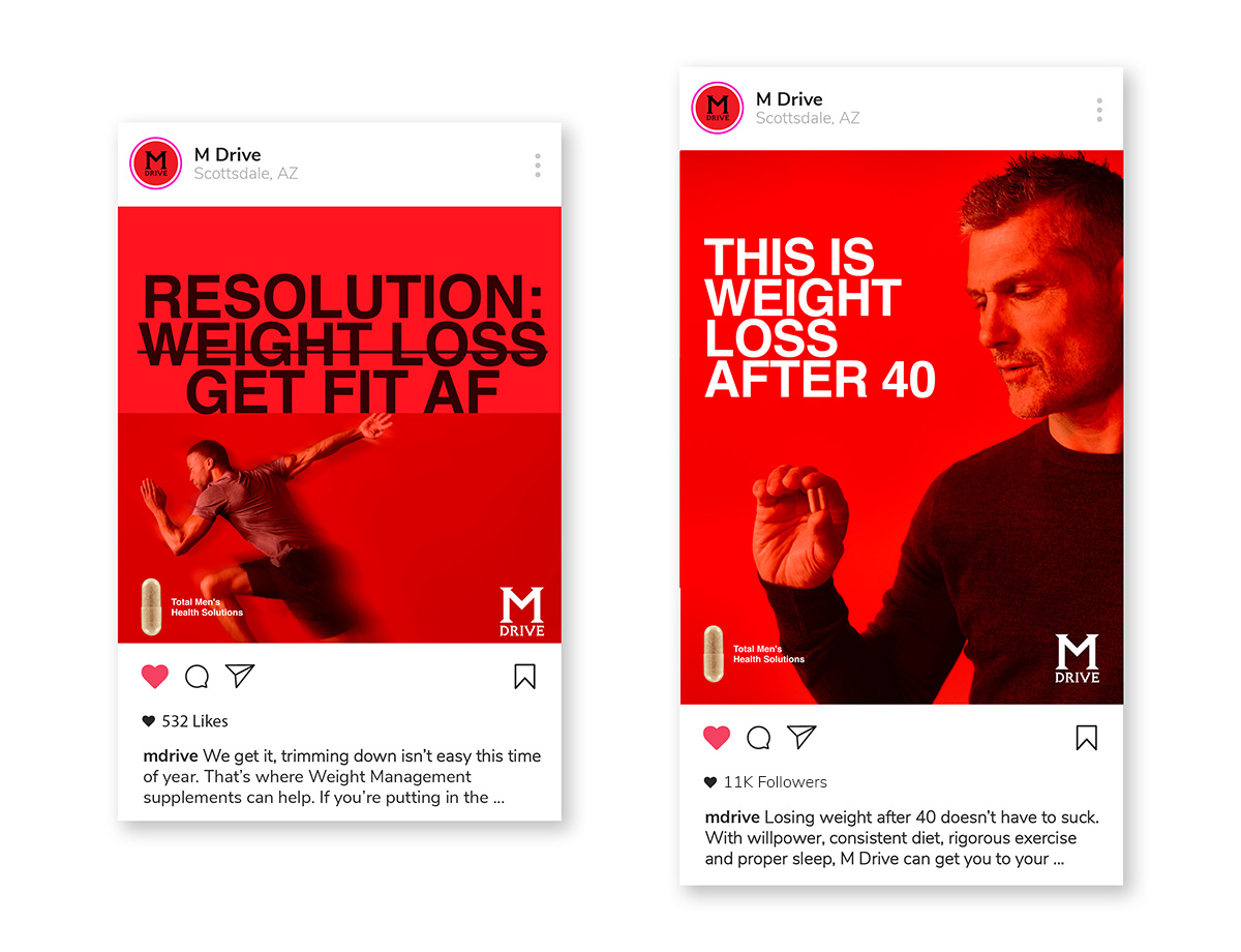 Examples of paid digital ads shown in Instagram post feed